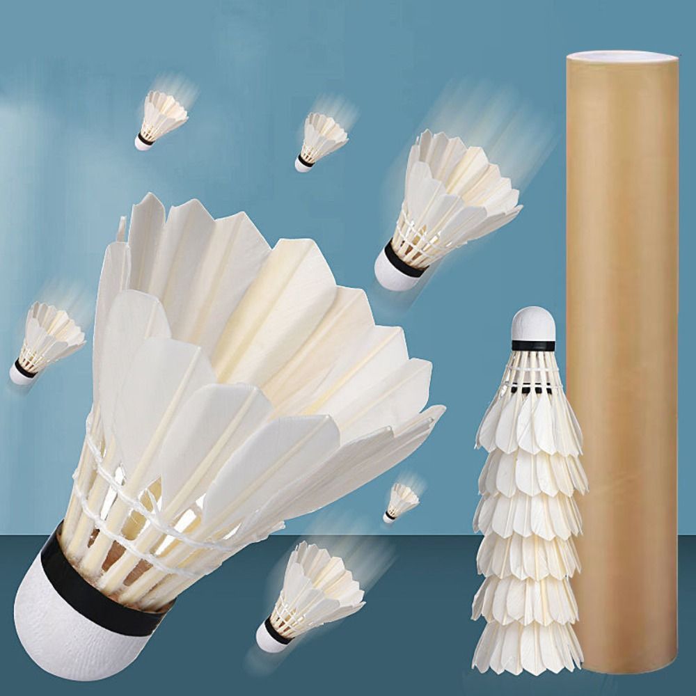 12Pcs Professional White Goose - Feather Shuttlecock 评论和价格