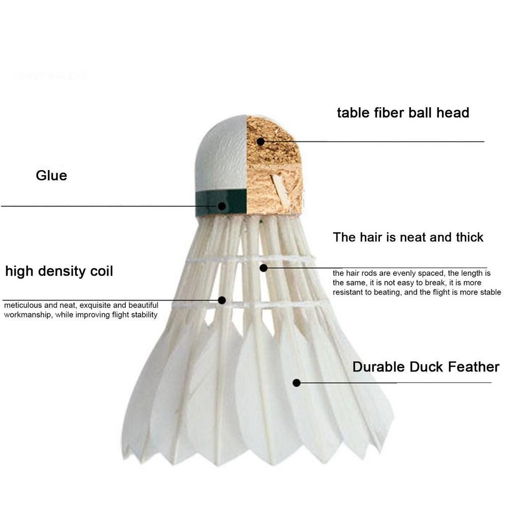 12Pcs Professional White Goose - Feather Shuttlecock 评论和价格